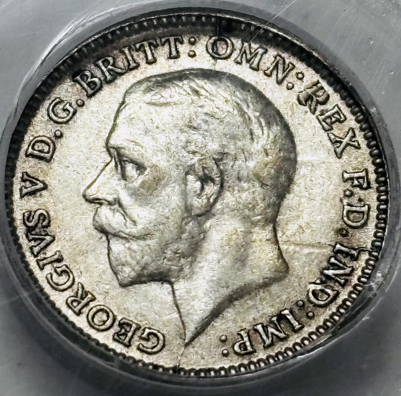 文馨钱币收藏 迎新纳福2026新年第一场（第 287 场）金银老铜币拍卖 1935 年英国乔治五世 3 便士银币，公博评级 MS61 分