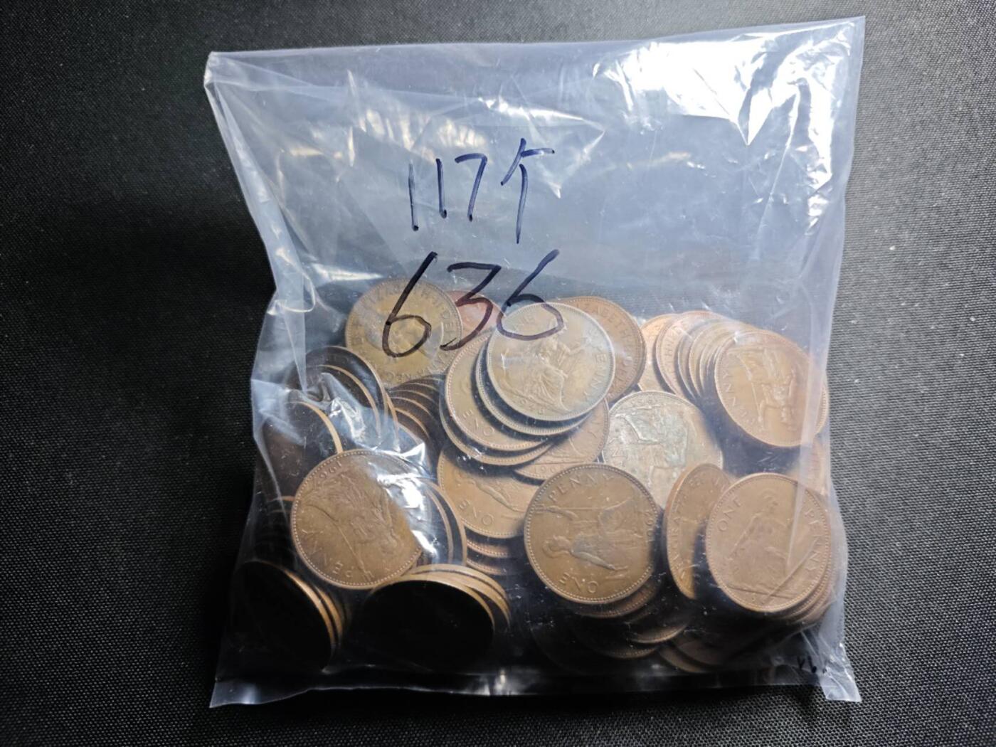 KK钱币收藏小铺 《套币 好品/批量散币专场》  2月预留时间 周末发货  英国1便士铜币一组117枚