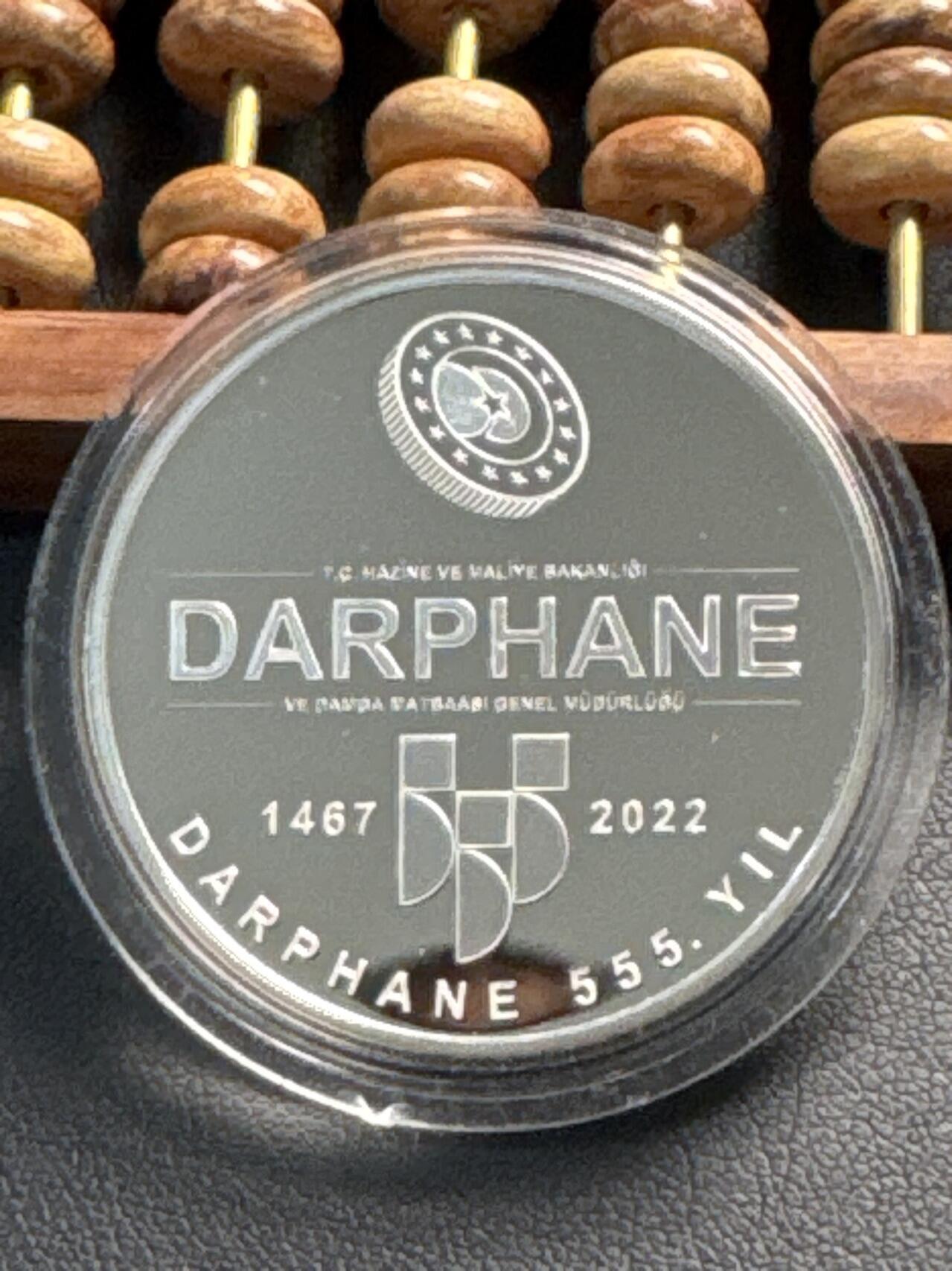 ❤️【币观天下】❤️ 第337期钱币拍卖- 2026.1.2周五晚上6点半场-长期征集拍品 土耳其2022年土耳其造币厂成立555周年精制纪念银币发行量2775枚 31.1克带证书