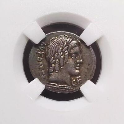 古罗马健康之神和小爱神丘比特骑羊图银币凝绿轩欧洲古代钱币首饰b23-5