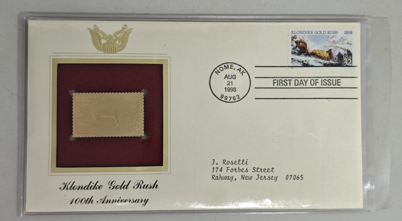 瓶子🏺第224期拍卖会   1998美国首日封带金箔邮票  雪山救援