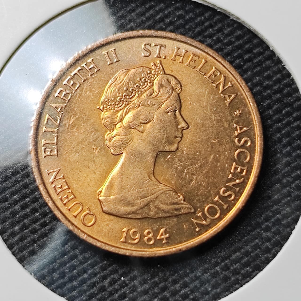 KK钱币收藏小铺 《套币 好品/批量散币专场》  2月预留时间 周末发货  1984英属阿森松岛1便士铜币 好品