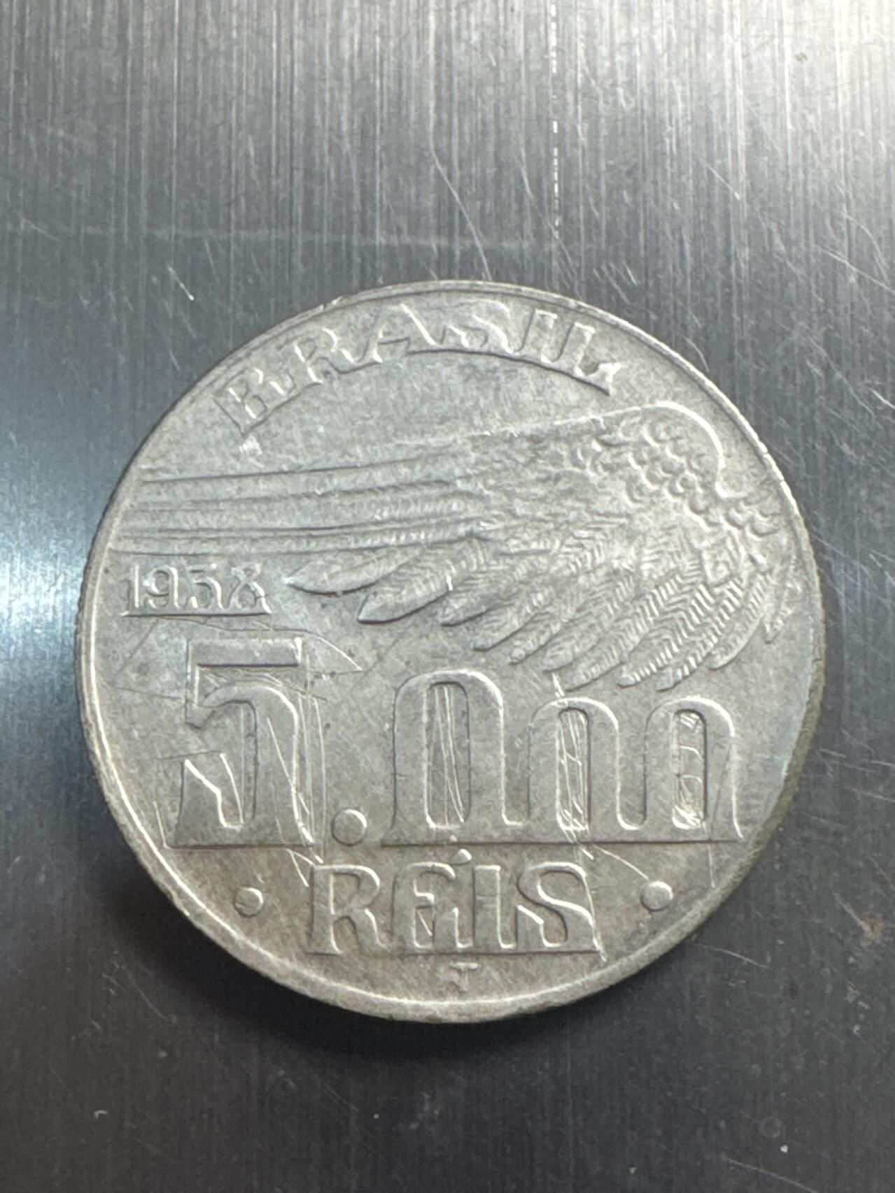 ❤️【币观天下】❤️ 第337期钱币拍卖- 2026.1.2周五晚上6点半场-长期征集拍品 巴西1958年5000瑞尔银币