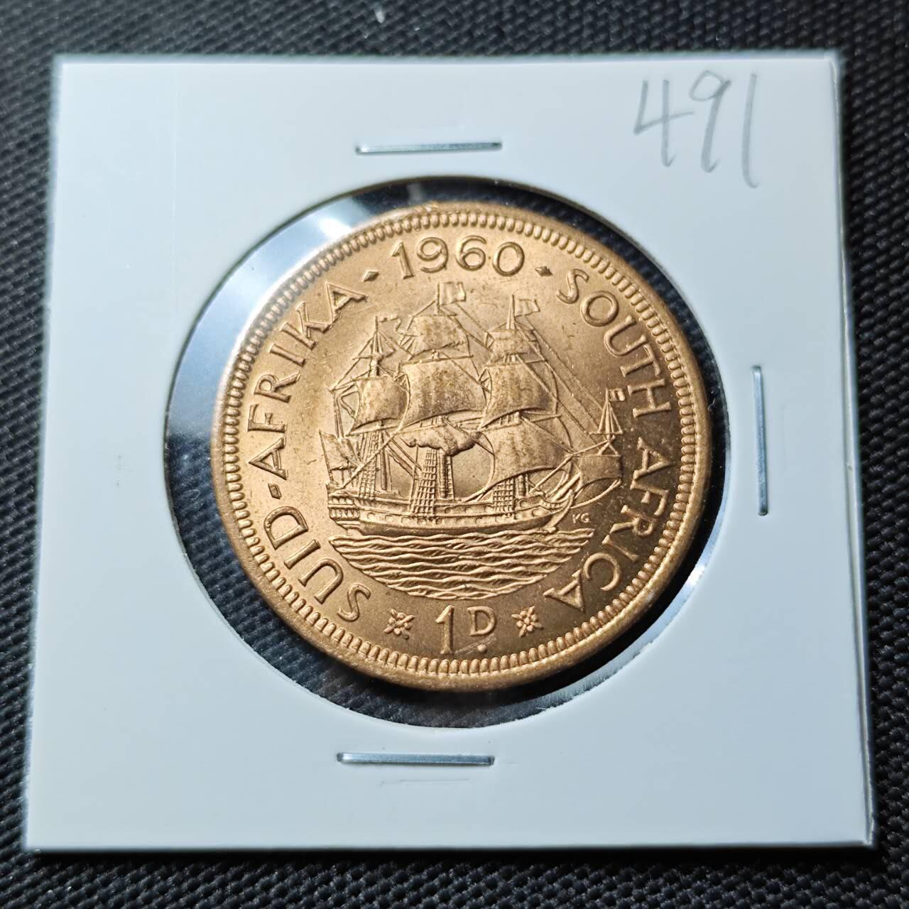 KK钱币收藏小铺 《套币 好品/批量散币专场》  2月预留时间 周末发货  1960英属南非1便士铜币 好品