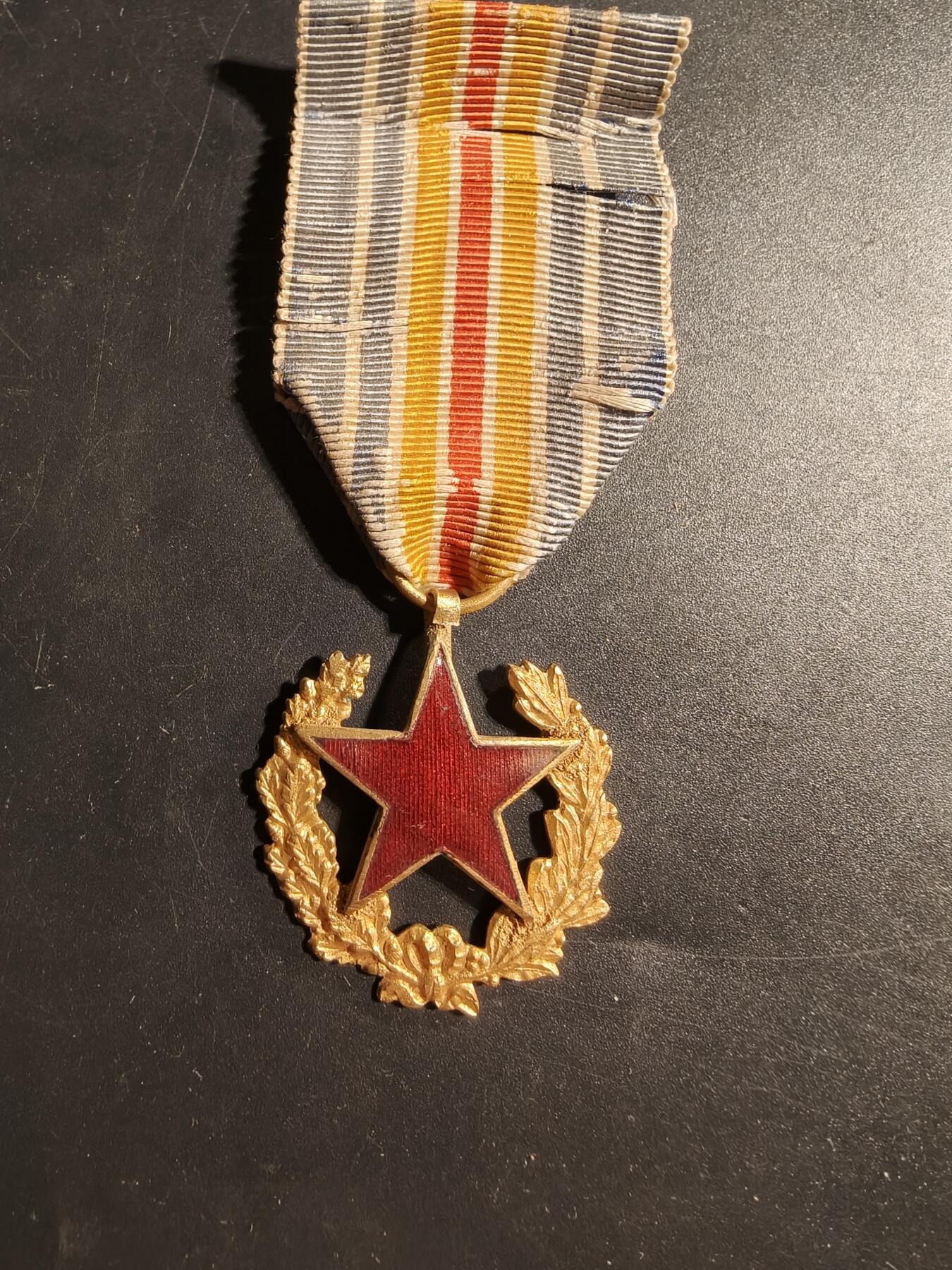 老王徽章第173期 法国战伤奖章    早期花环版    带塑料盒