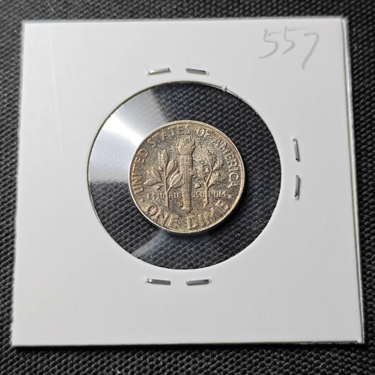 KK钱币收藏小铺 《套币 好品/批量散币专场》  2月预留时间 周末发货  1964美国10分银币 带彩漂亮 好品