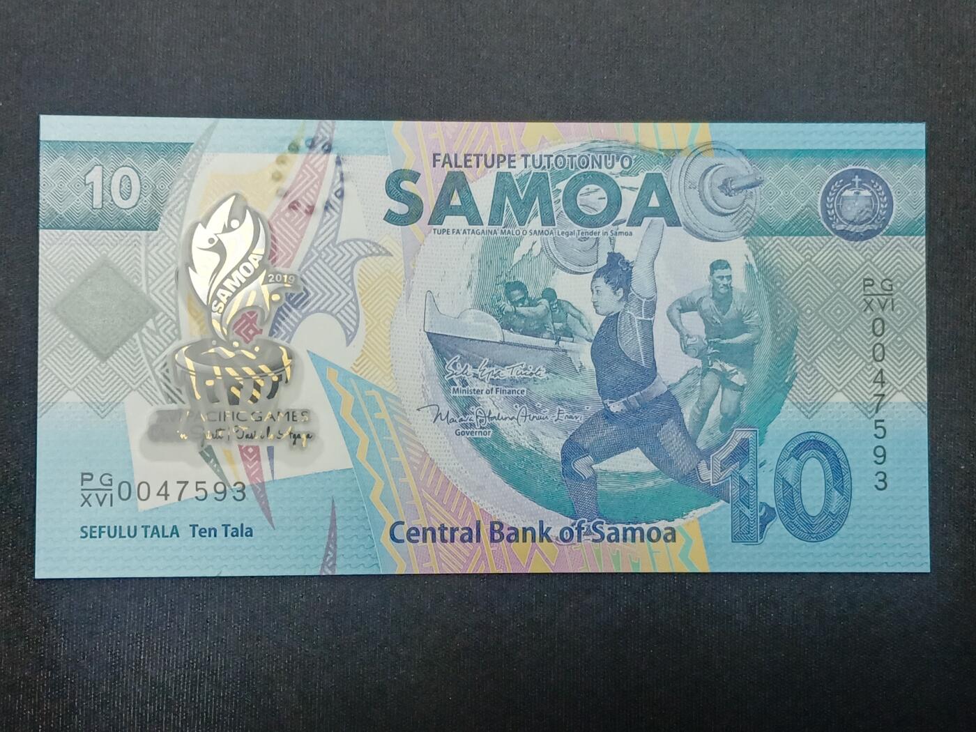【游宝包邮场】蛇年第104期  萨摩亚-10塔拉【第16届太平洋运动会纪念钞 全新UNC】