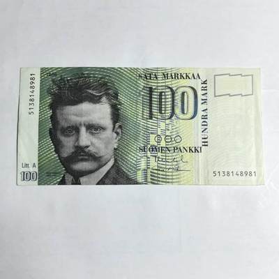 各国外币第106期 无佣金 - 芬兰100马克尾81 （签名3）