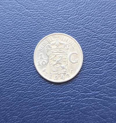 西秦中古拍卖第七十一期 - 荷属东印度（印尼）1942年1/10盾银币，重1.25克