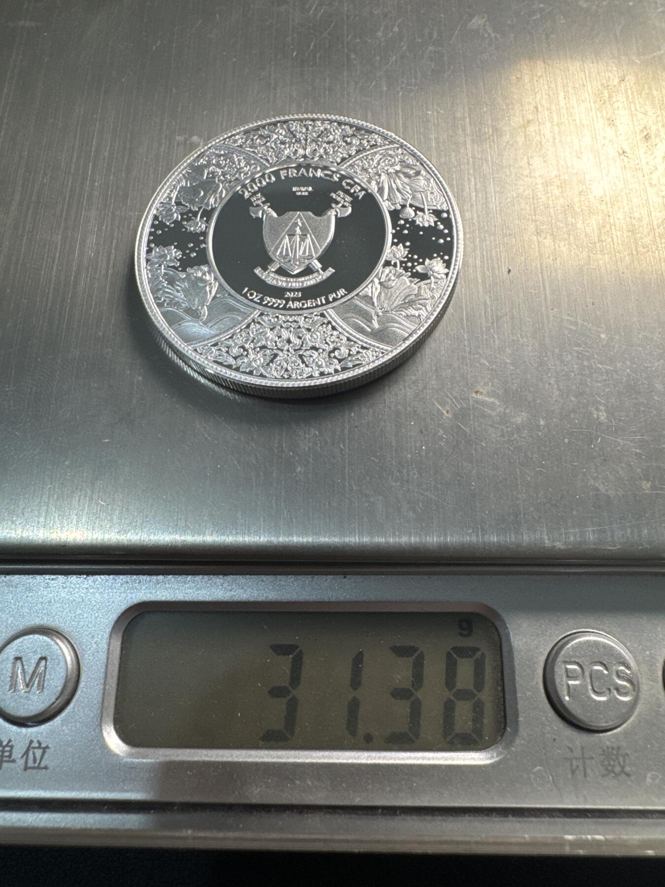 ❤️【币观天下】❤️ 第337期钱币拍卖- 2026.1.2周五晚上6点半场-长期征集拍品 喀麦隆2023年杜尔迦女神1盎司精制银币31.38克999银