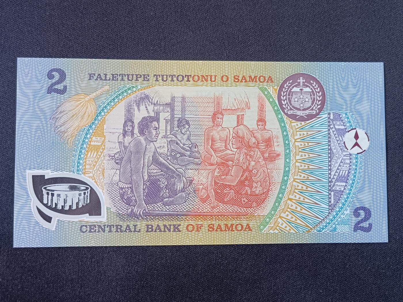 【游宝包邮场】蛇年第104期  萨摩亚-2塔拉【1990年 塔努马菲利国王加冕50周年纪念钞 全新UNC】