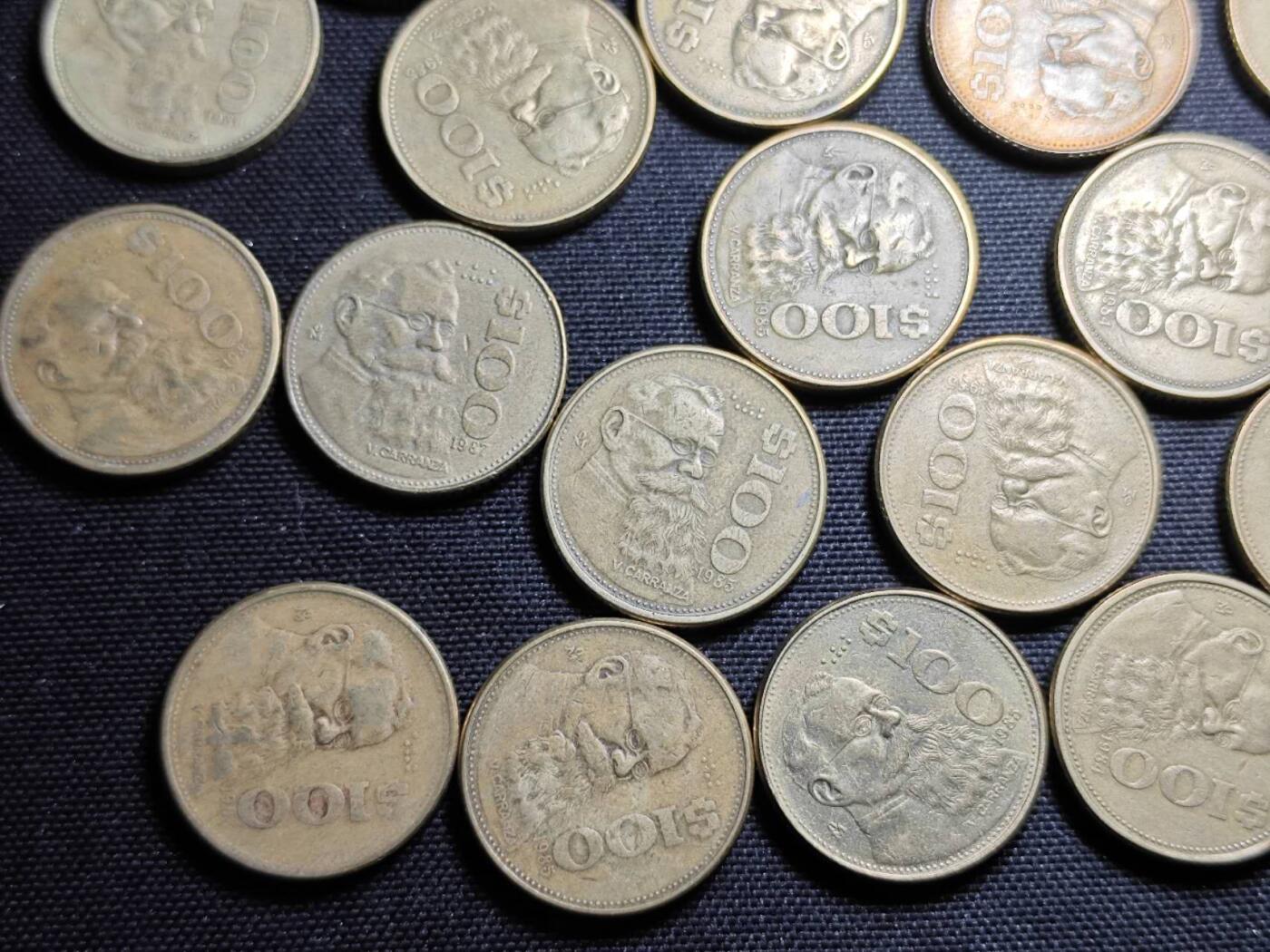 KK钱币收藏小铺 《套币 好品/批量散币专场》  2月预留时间 周末发货  墨西哥100比索24枚一组