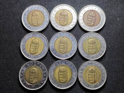 KK钱币收藏小铺 《套币 好品/批量散币专场》  2月预留时间 周末发货 -  匈牙利双色币一组9枚