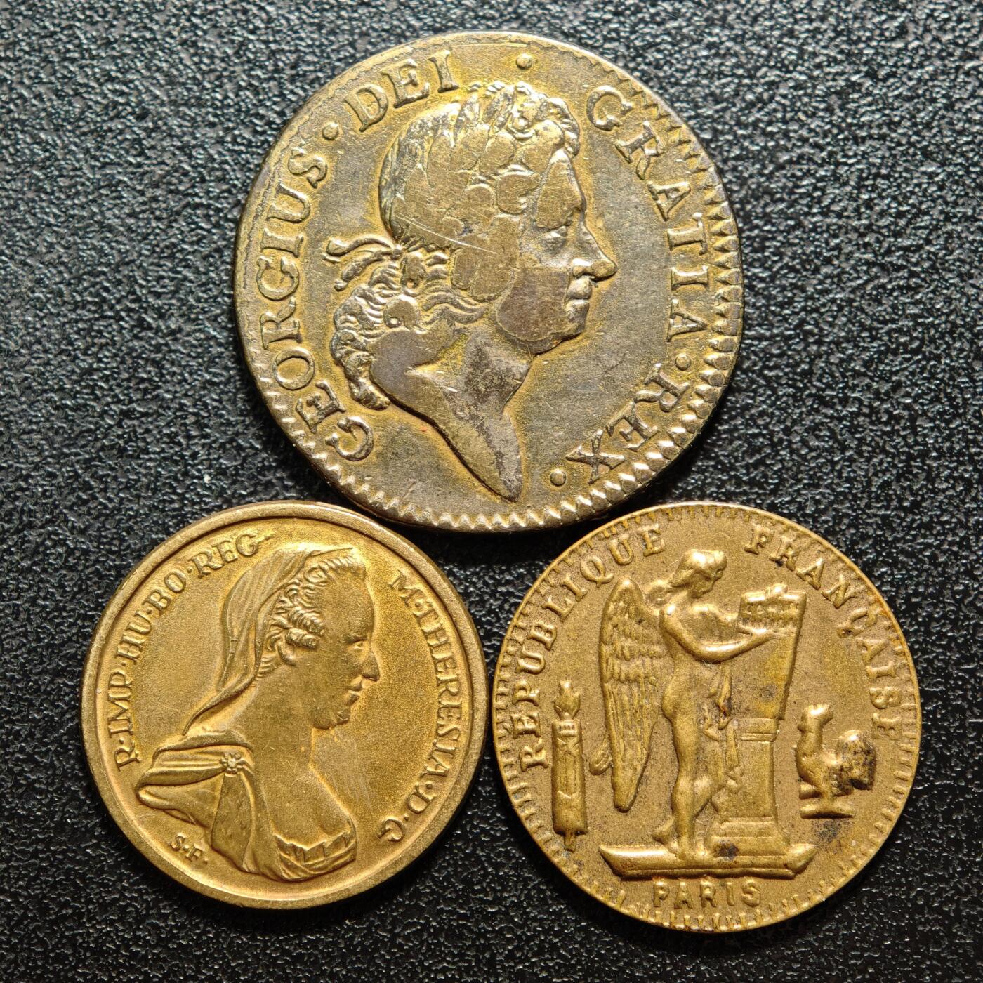 【德藏】世界币章拍卖第160期 早期铜币3枚 详细尺寸请看拍品介绍