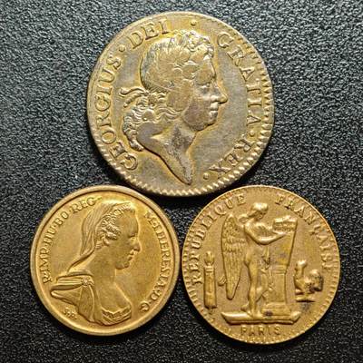 【德藏】世界币章拍卖第160期 - 早期铜币3枚 详细尺寸请看拍品介绍