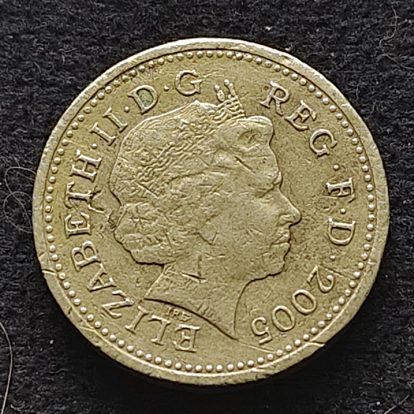 【全场包邮】纯粹捡漏拍490场（免费代拍第27场） 英国2005年四邦国桥系列梅奈大桥1镑纪念币