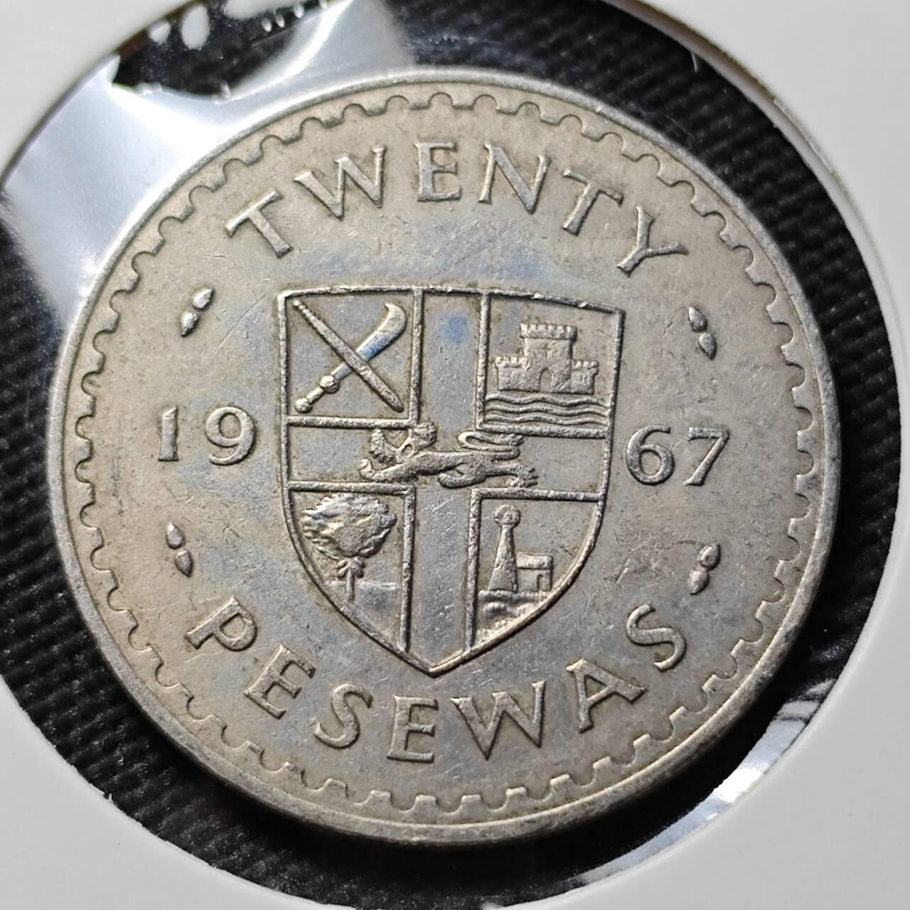 KK钱币收藏小铺  第383期  2月预留时间 周末发货  1967加纳20比塞瓦