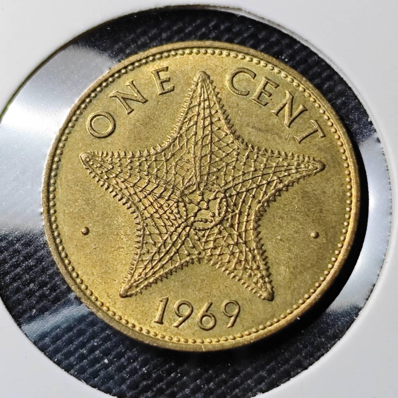 KK钱币收藏小铺 《套币 好品/批量散币专场》  2月预留时间 周末发货  1969巴哈马1分铜币 好品