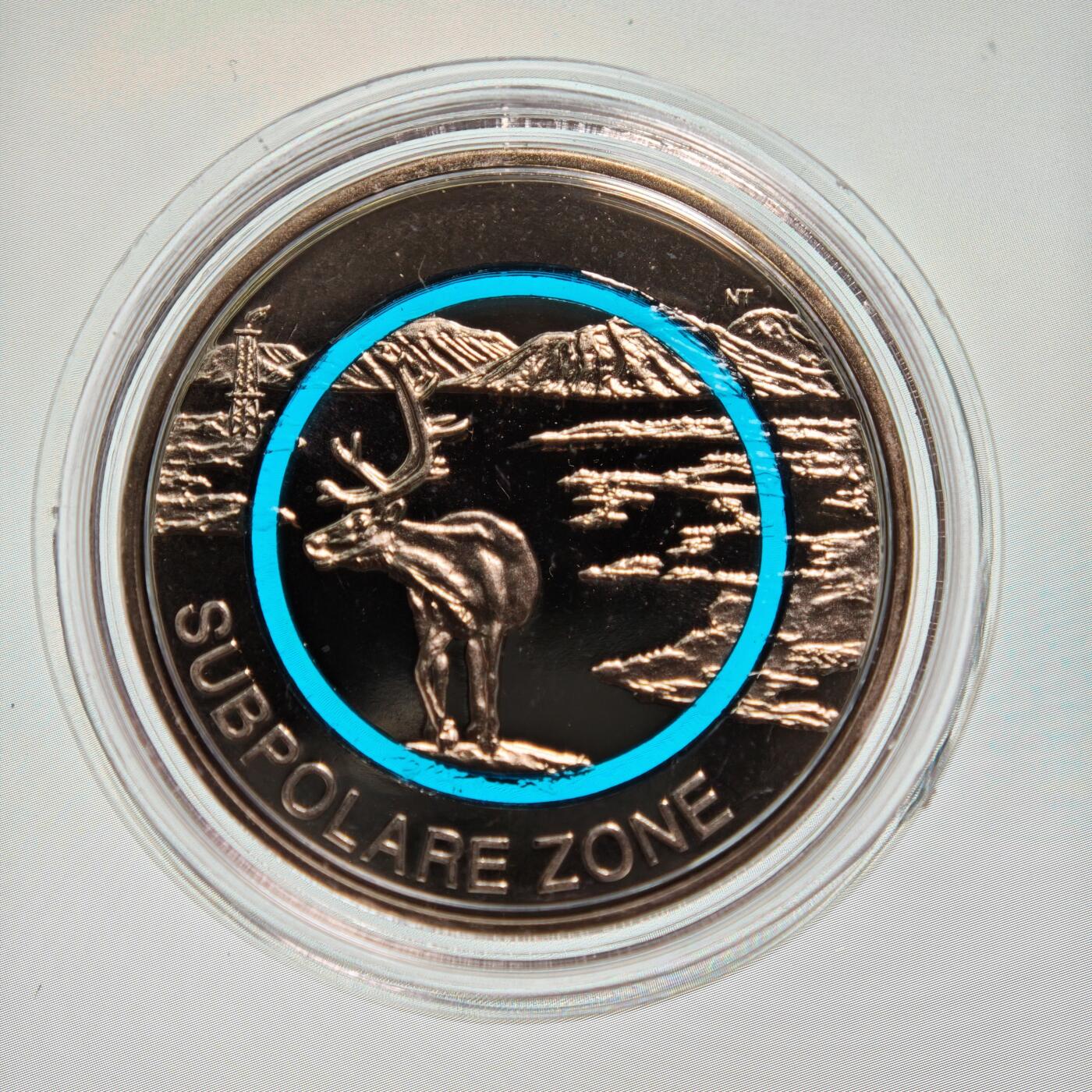 【德藏】世界币章拍卖第160期 发行量极少 2020年 德国地球气候带-亚极地聚合环5欧元精制镍币 原盒 直径约：27.25mm；重约：9g