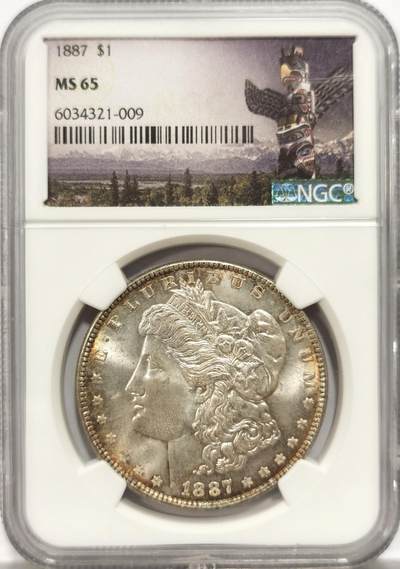 博洋堂“岁启嘉年”2026新年精品大拍专场暨第155期（全场包邮） - NGC MS65 美国1887年摩根$1大银币 双面绝美黄油环彩 底板柔和细腻 源自名家集藏 Great Northwest Collection绝版标签 流传有序 收藏价值非常见版本可及