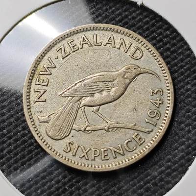 KK钱币收藏小铺 《套币 好品/批量散币专场》  2月预留时间 周末发货 -  新西兰6便士银币