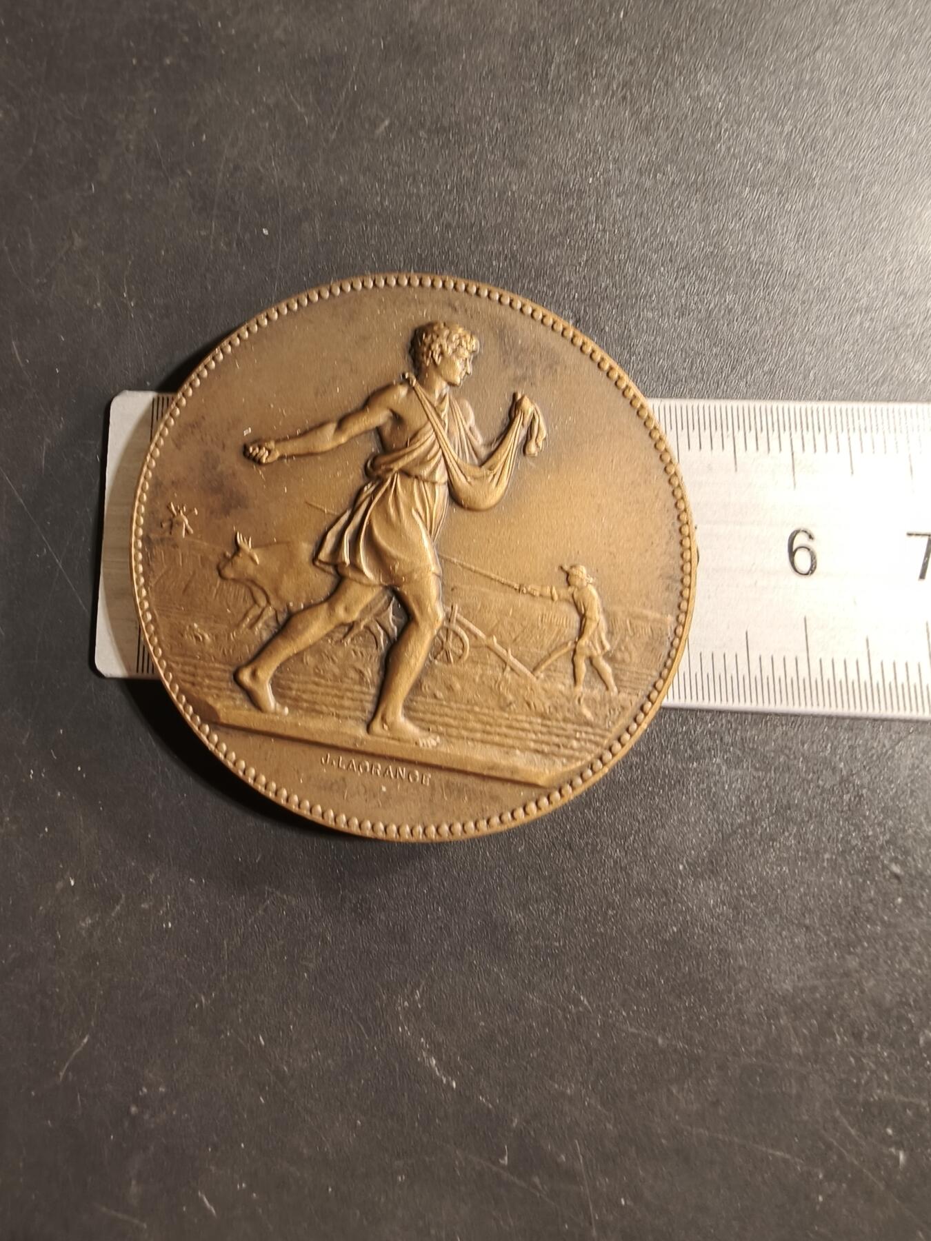 老王徽章第173期 法国农业协会农业竞赛大铜章     播种者     直径50mm     重量60.6g