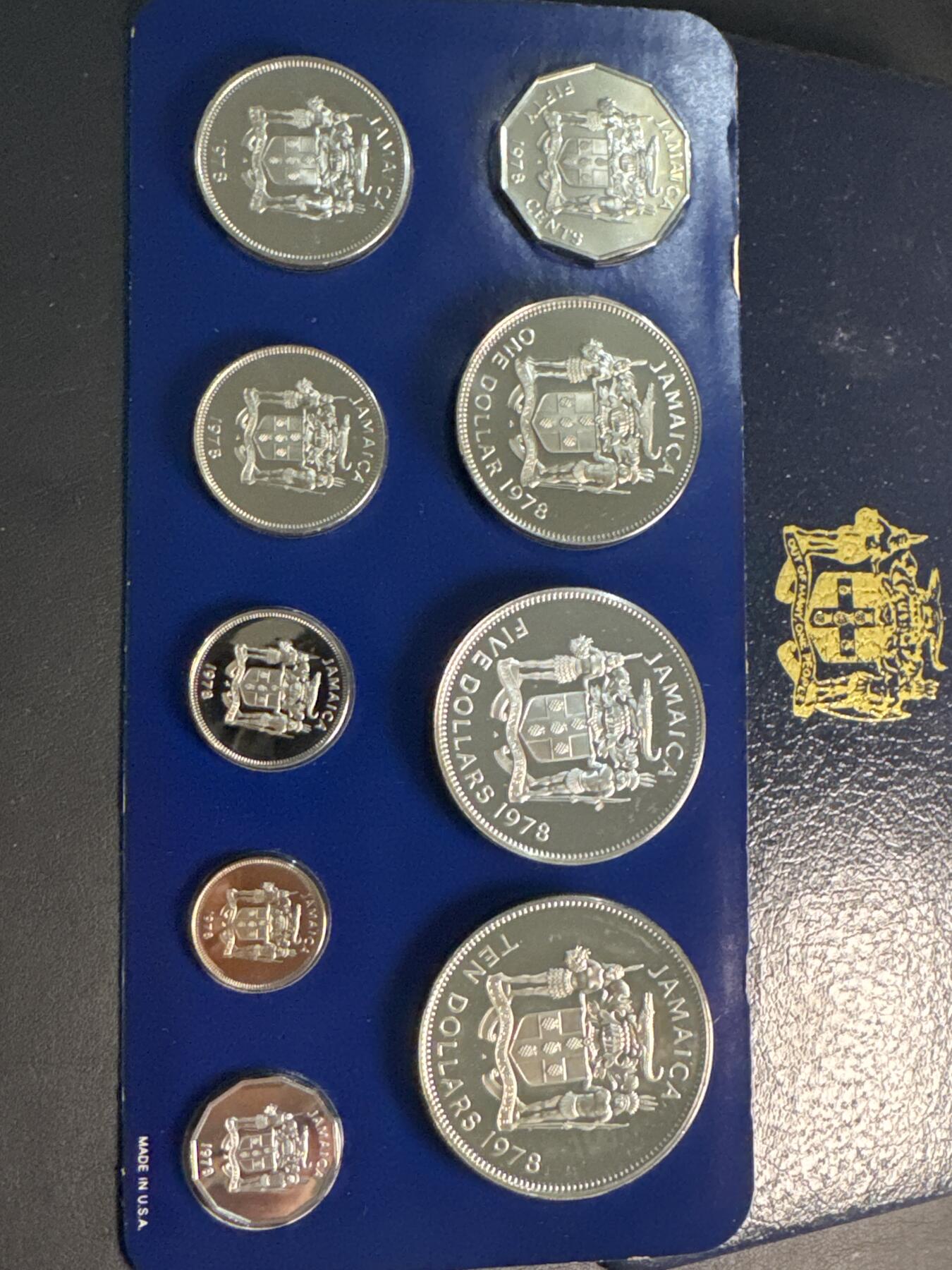 ❤️【币观天下】❤️ 第337期钱币拍卖- 2026.1.2周五晚上6点半场-长期征集拍品 牙买加1978年官方精制套币含2枚大银币42.8+41.6克925银