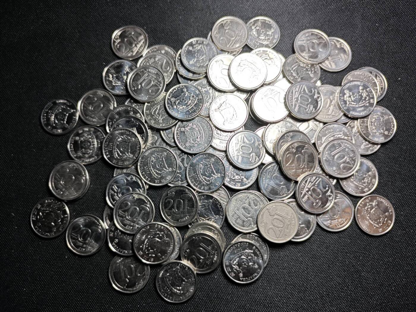 KK钱币收藏小铺 《套币 好品/批量散币专场》  2月预留时间 周末发货  新加坡20分93枚一组