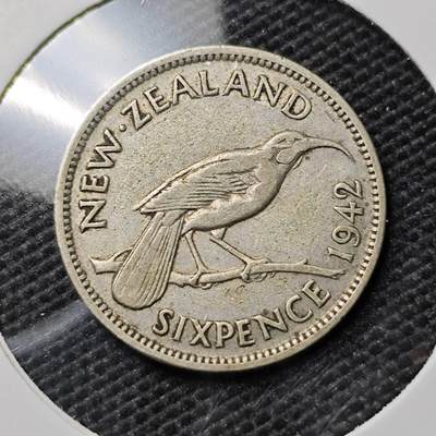 KK钱币收藏小铺 《套币 好品/批量散币专场》  2月预留时间 周末发货 -  新西兰6便士银币