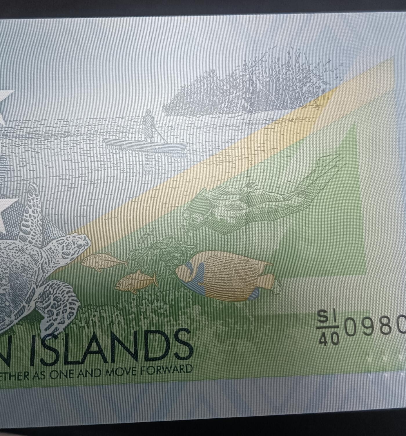 【游宝包邮场】蛇年第104期  所罗门群岛-40元【独立40周年纪念钞 近新AU- 压痕明显】