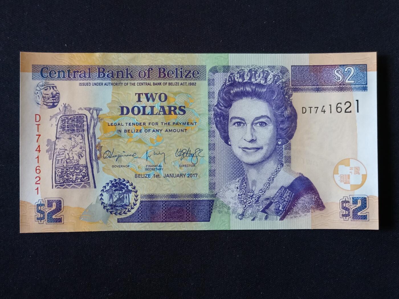 【游宝包邮场】蛇年第104期  伯利兹-2元【2017年 全新UNC】