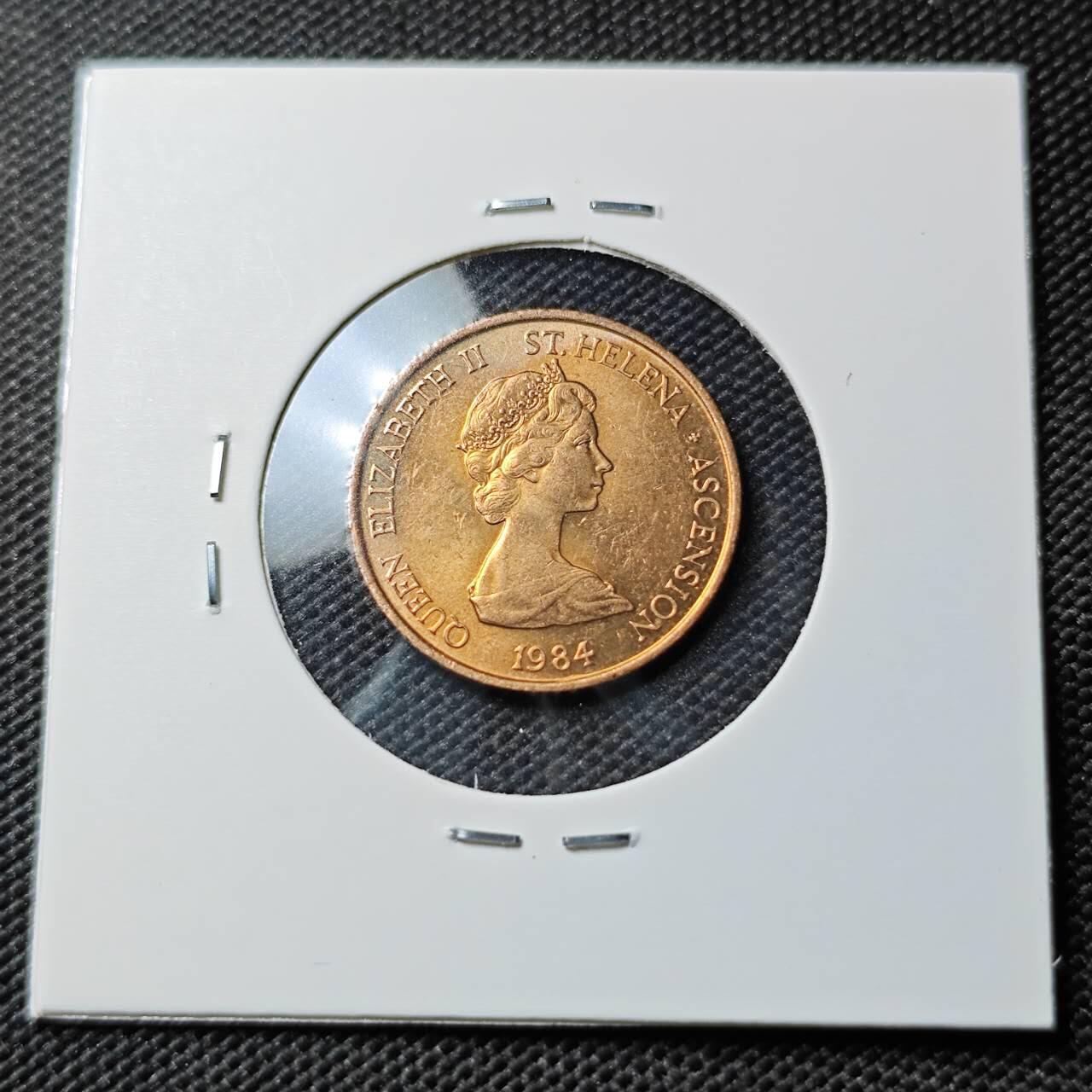 KK钱币收藏小铺 《套币 好品/批量散币专场》  2月预留时间 周末发货  1984英属阿森松岛1便士铜币 好品