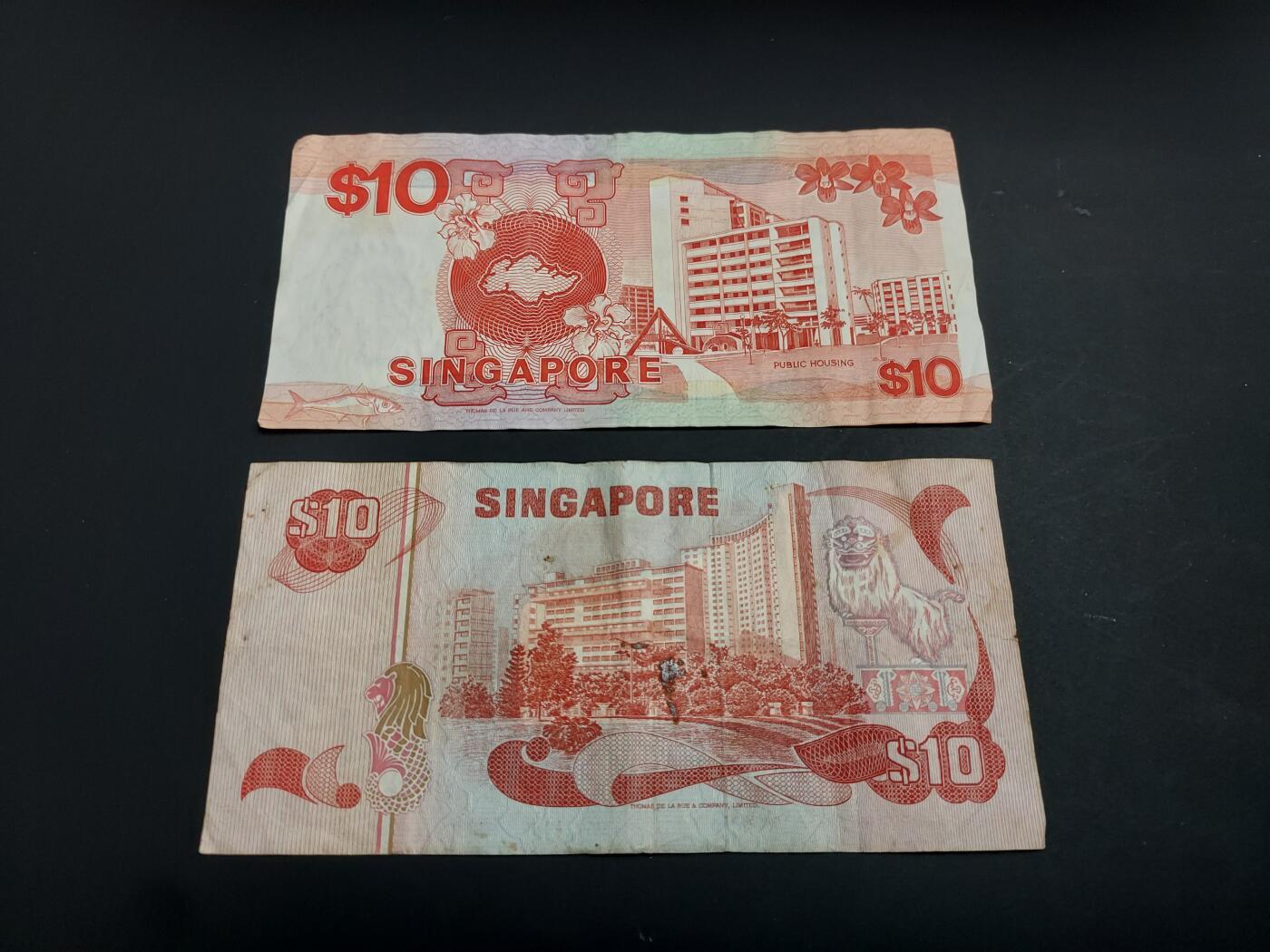 博彦收藏   1月10日 8点 钱币专场 全场包邮 新加坡 船版/鸟版 10元各一张 流通品