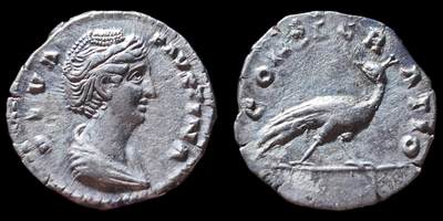 精美！古罗马帝国 - 安娜·伽列里娅·福斯蒂娜 (大福斯蒂娜) 第纳里银币 背面孔雀，这是非常经典的名誉品种，孔雀币也是非常受到藏家追捧的一类型，这一枚无论从表面还是打制来讲，都是绝对可以美美入藏的精品