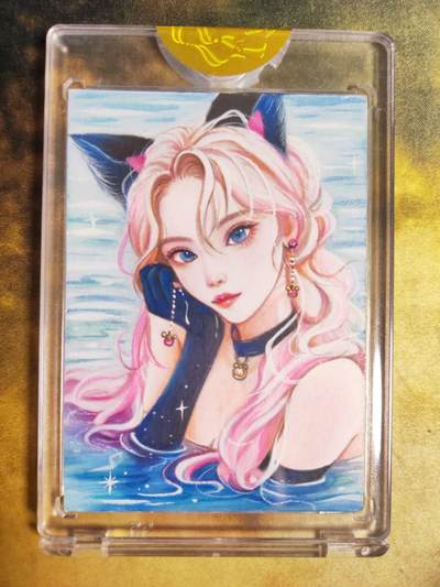 阳大大卡牌拍卖第90期（持续收拍品，周五晚上九点截拍，进群福利早知道） - 【手绘卡】手绘卡<<野性小猫咪>>