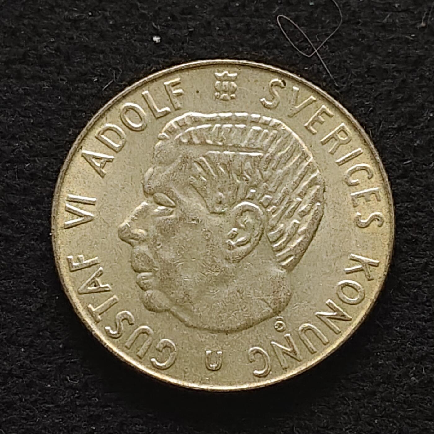 【全场包邮】纯粹捡漏拍490场（免费代拍第27场） 瑞典1964年古斯塔夫六世1克朗（25毫米7克）银币