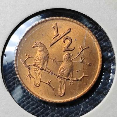 KK钱币收藏小铺 《套币 好品/批量散币专场》  2月预留时间 周末发货 -  1970南非1/2分铜币 好品