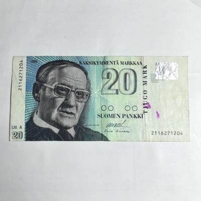 各国外币第106期 无佣金 - 芬兰20马克尾04（签名2）