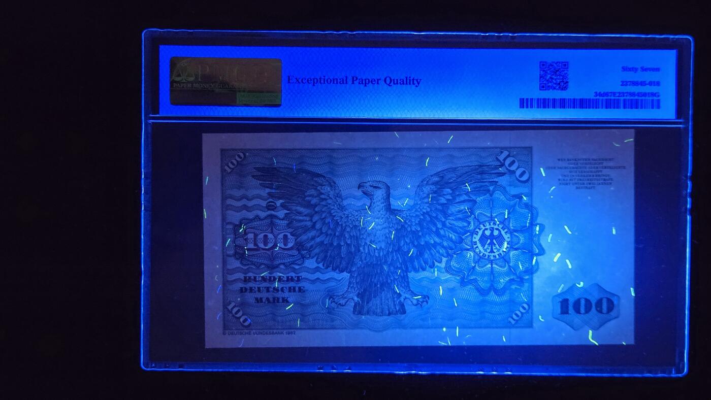 听雨轩（五十二） 德国100马克 pmg67 稀少朦胧号 德国画家安贝格  的作品塞巴斯琴·明斯特 1980