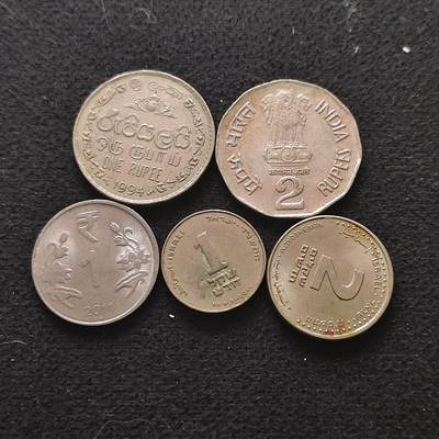 【全场包邮】纯粹捡漏拍490场（免费代拍第27场） - 世界各国各年份散币5枚一组-印度+以色列+斯里兰卡