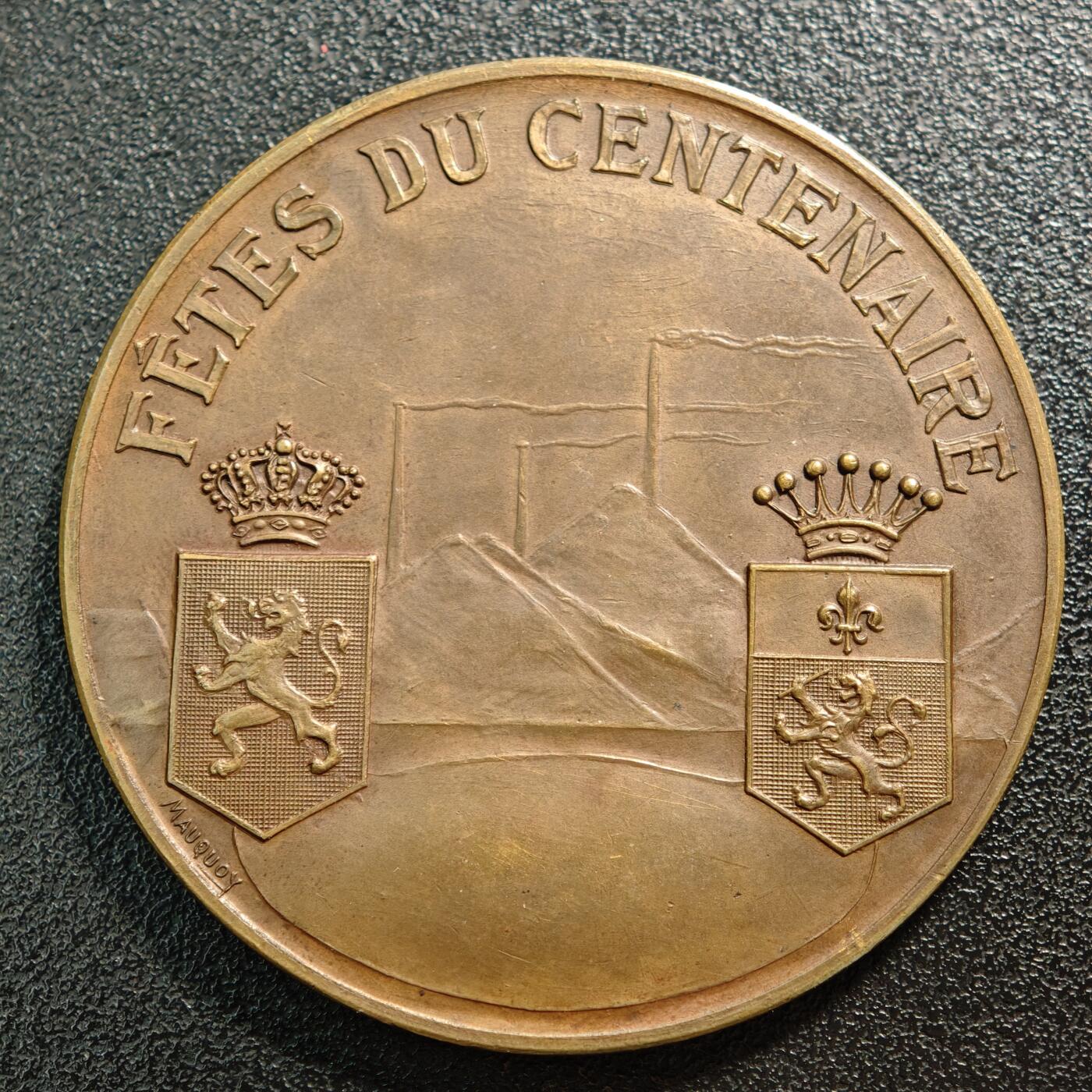 【德藏】世界币章拍卖第160期 1930年 比利时独立百年纪念铜章 直径约：49.5mm；重约：44g