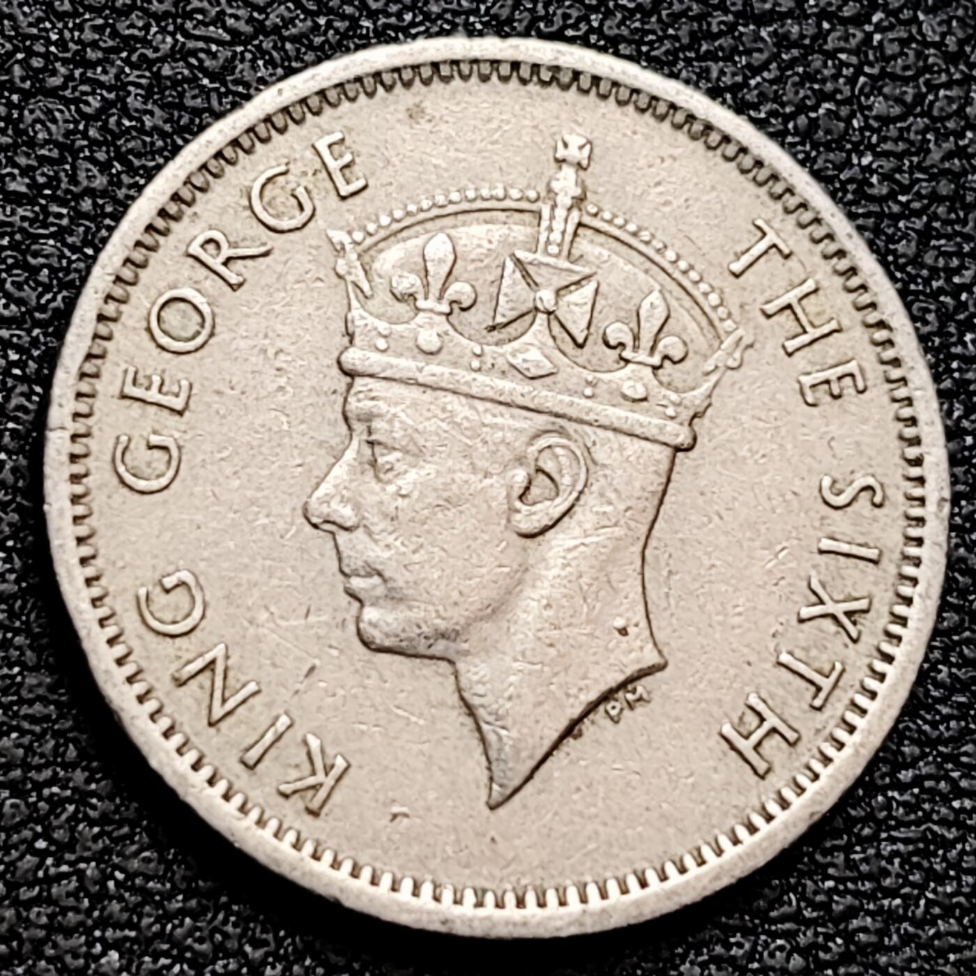 泉币菌-第160场-新年第三场 精品福利场 英属 马来亚1950年 10分镍铜币 乔治六世 19毫米 纪念币铜钱 