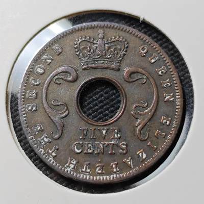 KK钱币收藏小铺  第383期  2月预留时间 周末发货 -  1955英属东非5分