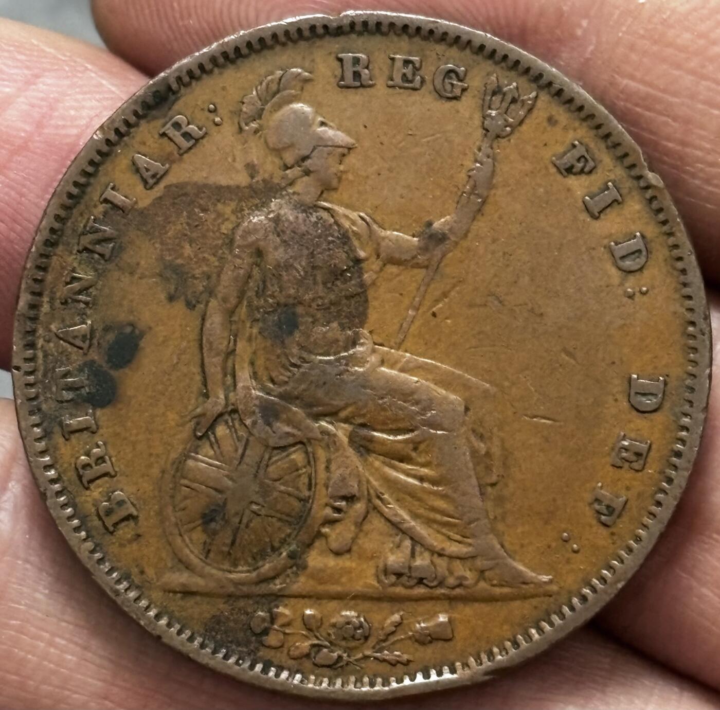 文馨钱币收藏 迎新纳福2026新年第一场（第 287 场）金银老铜币拍卖 少见早期极美品 1841 年英国小维多利亚 1 便士大铜币，传世包浆美品