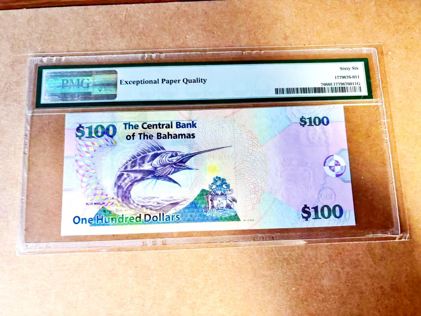 【Blue Auction】世界纸币精拍第771期——18级TOP拍卖/信誉/品质/专业/高效💫 巴哈马 2009年100元 PMG66EPQ 