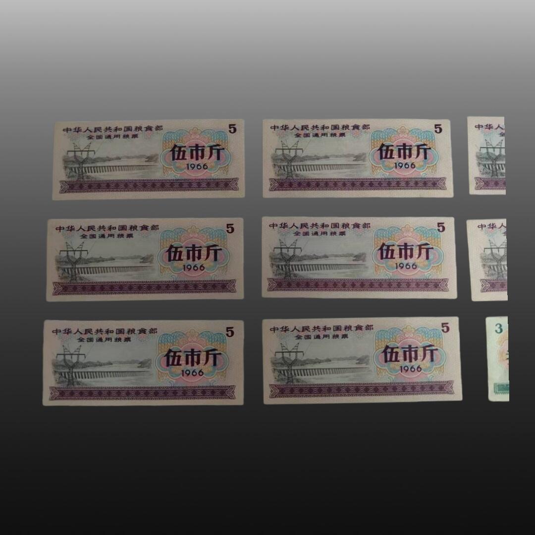 程曦曙光-安欣 1966年全国5斤的粮票