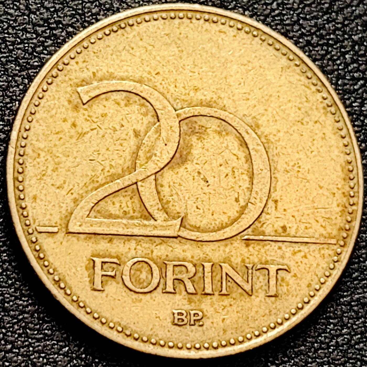 泉币菌-第160场-新年第三场 精品福利场 无叶鸢尾花 匈牙利1993年 20福林銅镍锌硬币 26.3毫米 6.9克