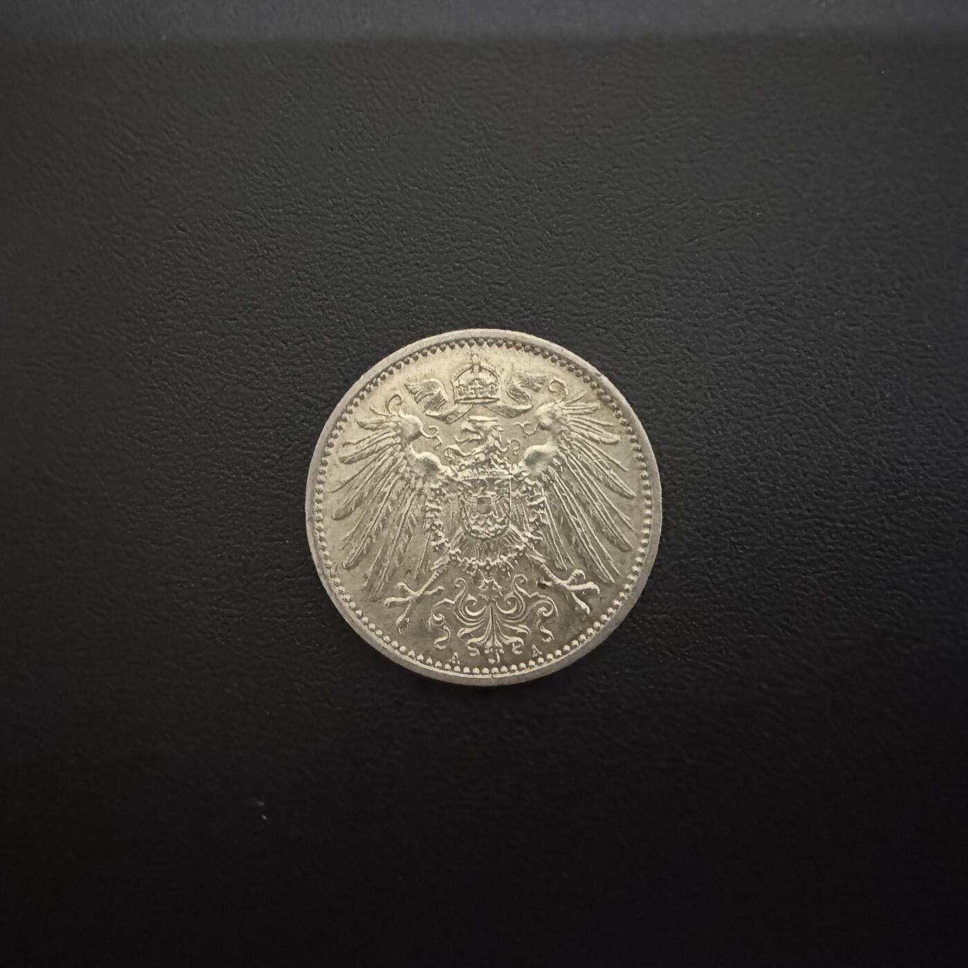 【铜匠收藏】★第135加场★客户代拍 银币场。不寄存，150包邮。不满150元，支付5元运费。《接受代拍 代送NGC评级》 德国第二帝国1915年A厂1马克银币 5.55g 90%银 unc