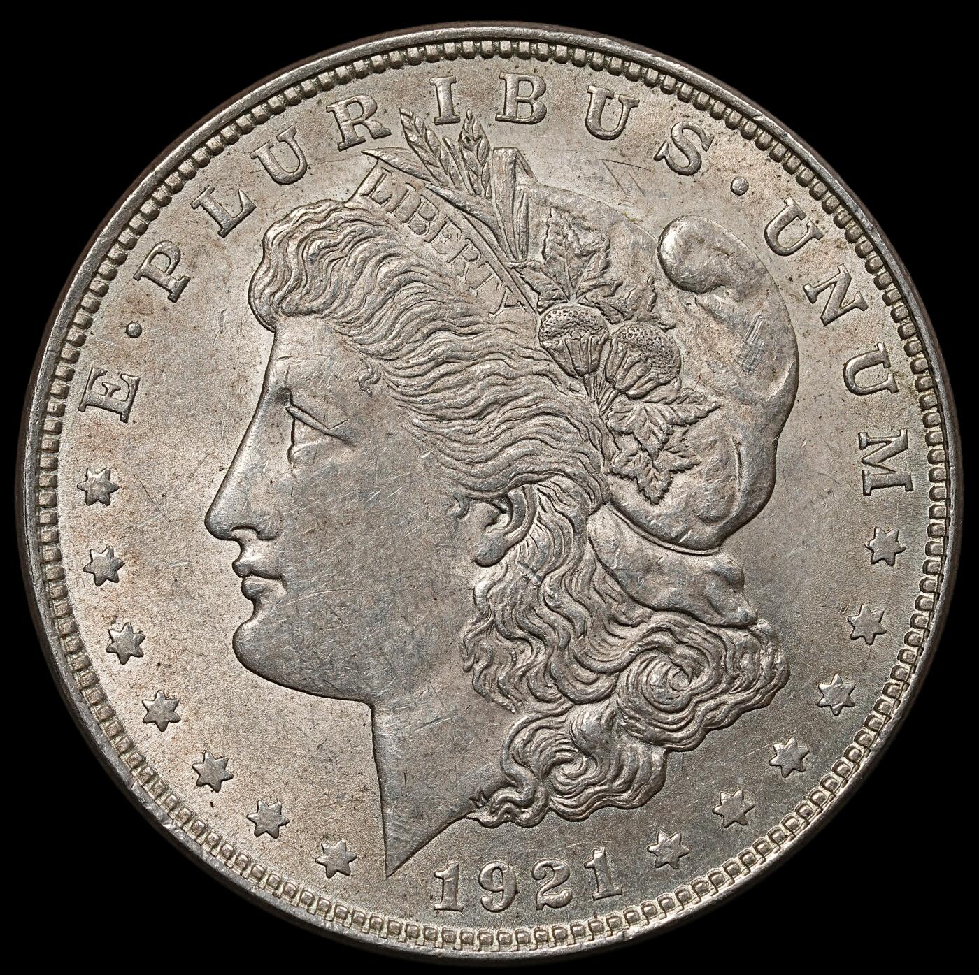 修遠堂世界钱币第一百期 1921年美国摩根大银币 未流通 26.72g