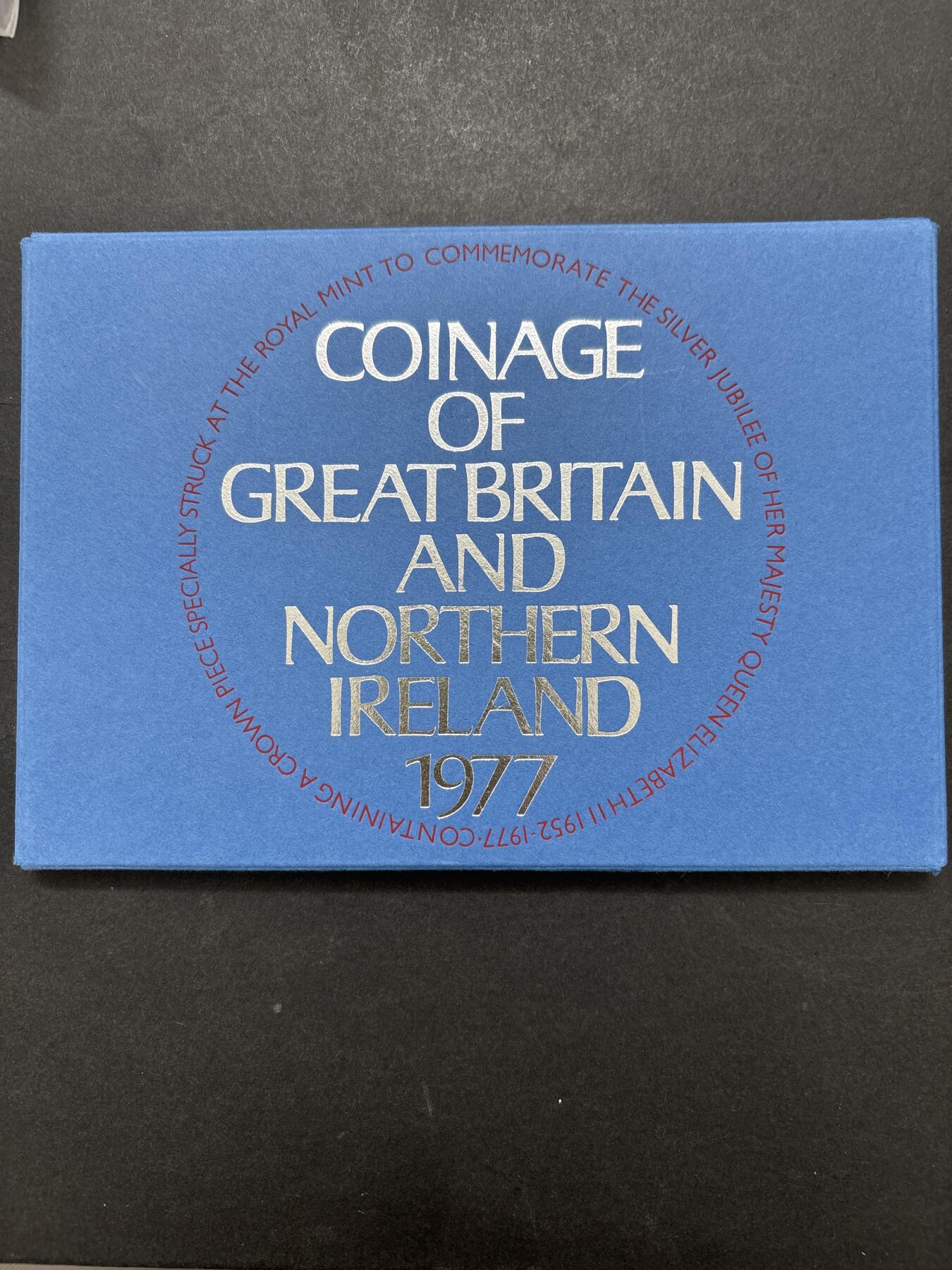 文馨钱币收藏 迎新纳福2026新年第一场（第 287 场）金银老铜币拍卖 原封原盒全新  1977 年英国 1/2 便士--登基 25 周年 1 克朗精制币带铜章一套